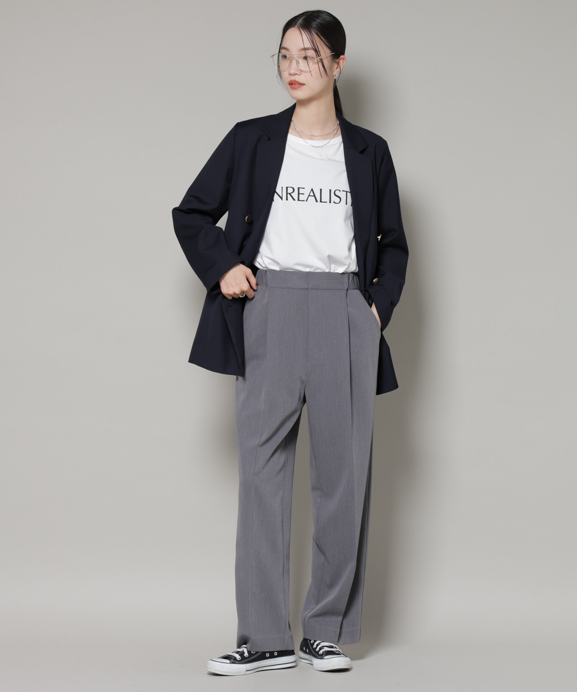 nano･universe「ワンタックセンタープレスストレートパンツ」|チノ|