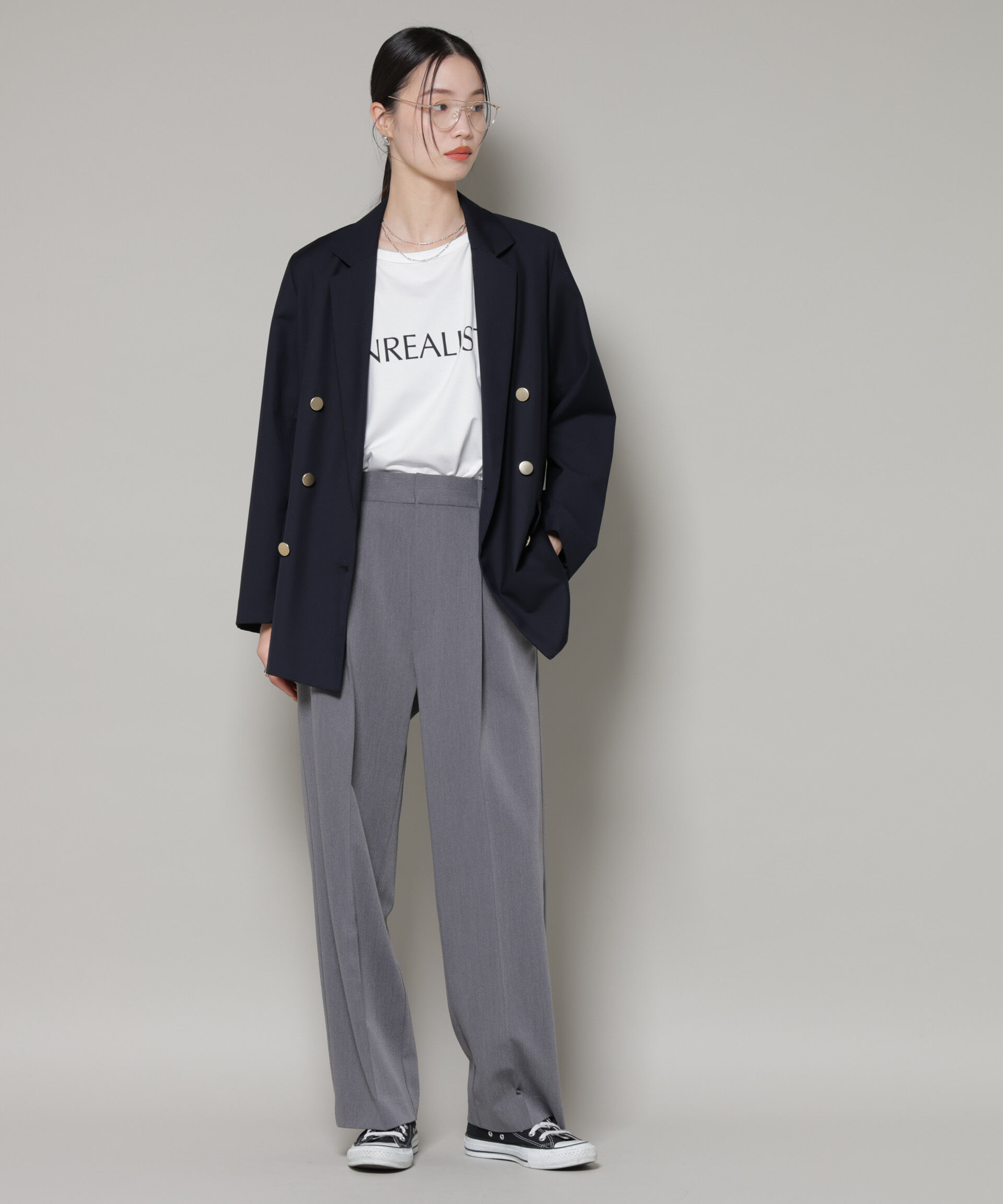 nano･universe「ワンタックセンタープレスストレートパンツ」|チノ|