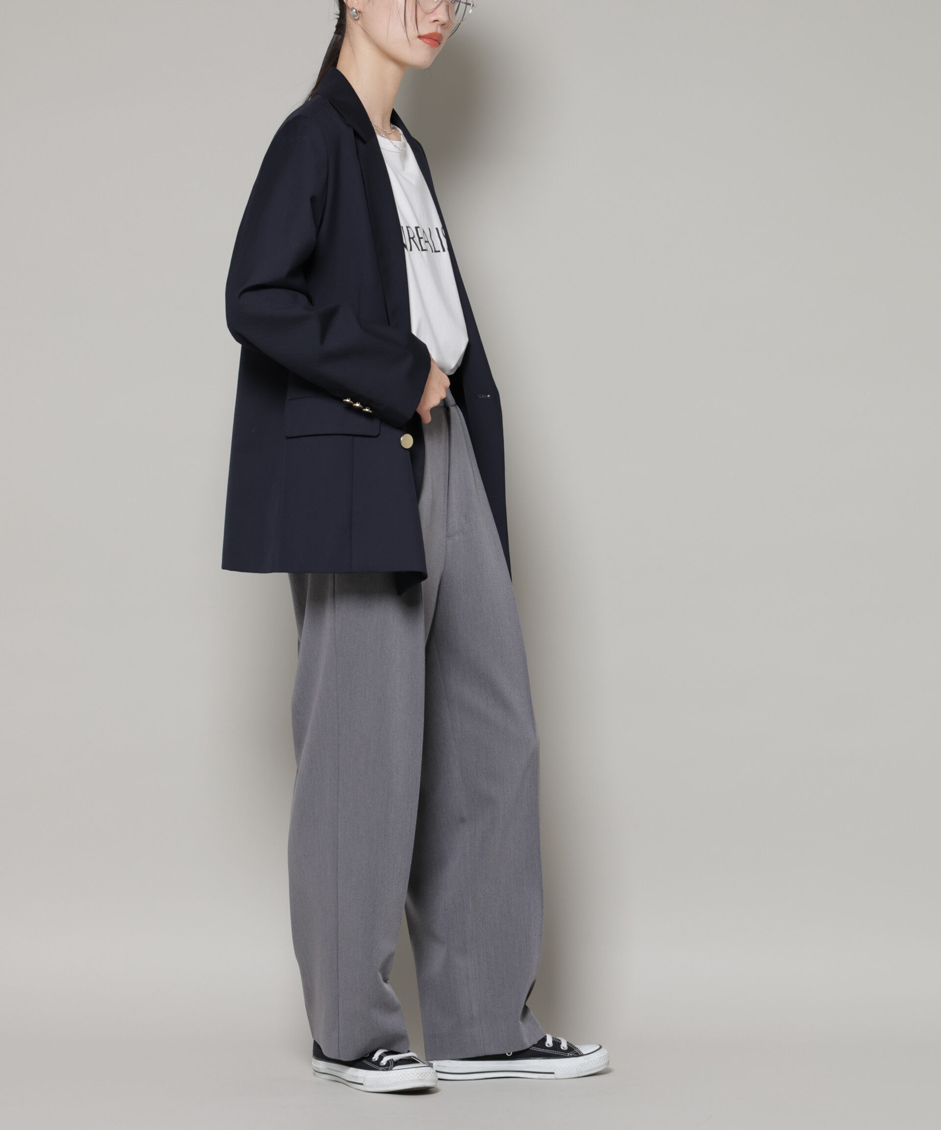 nano･universe「ワンタックセンタープレスストレートパンツ」|チノ|