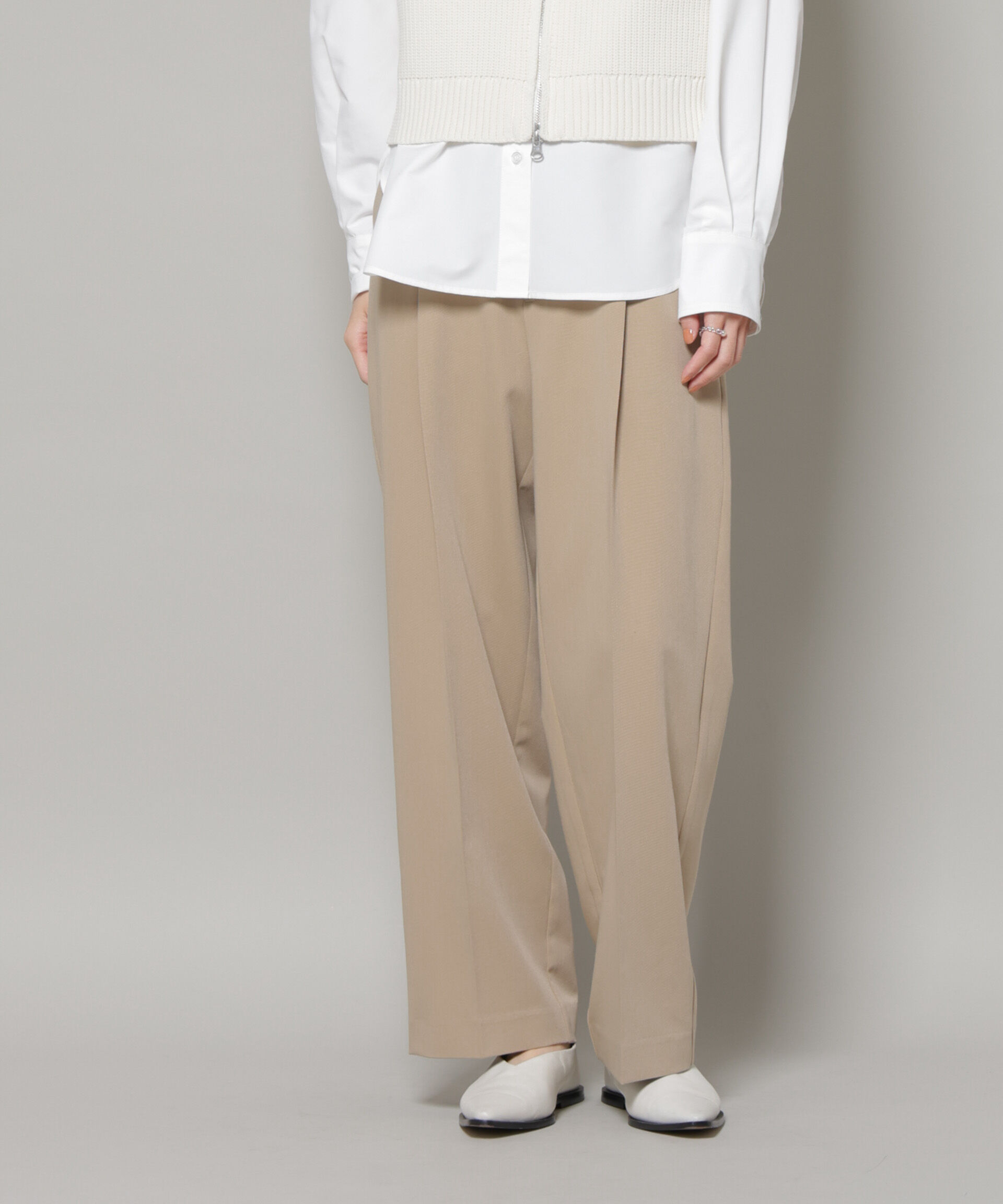 nano･universe「ワンタックセンタープレスストレートパンツ」|チノ|