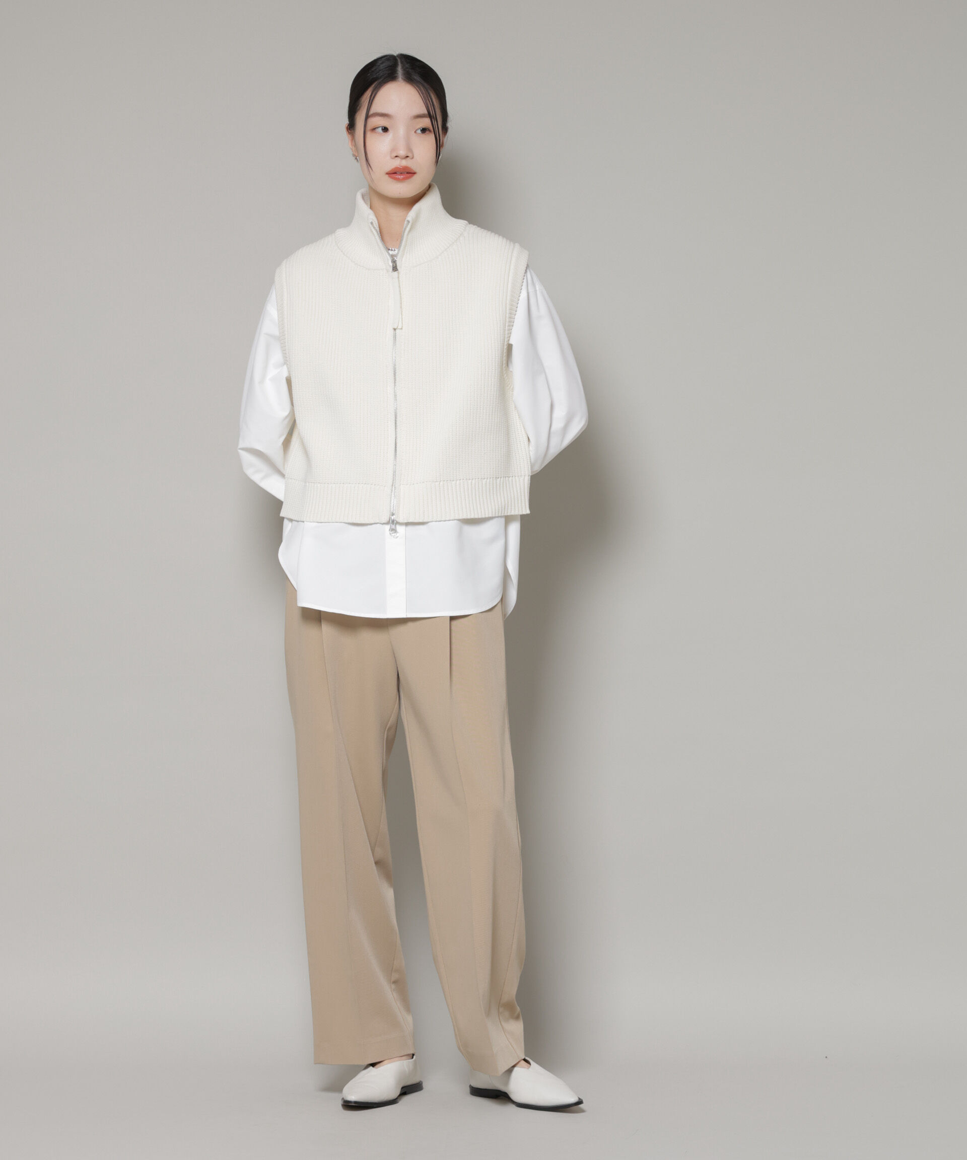 nano･universe「ワンタックセンタープレスストレートパンツ」|チノ|