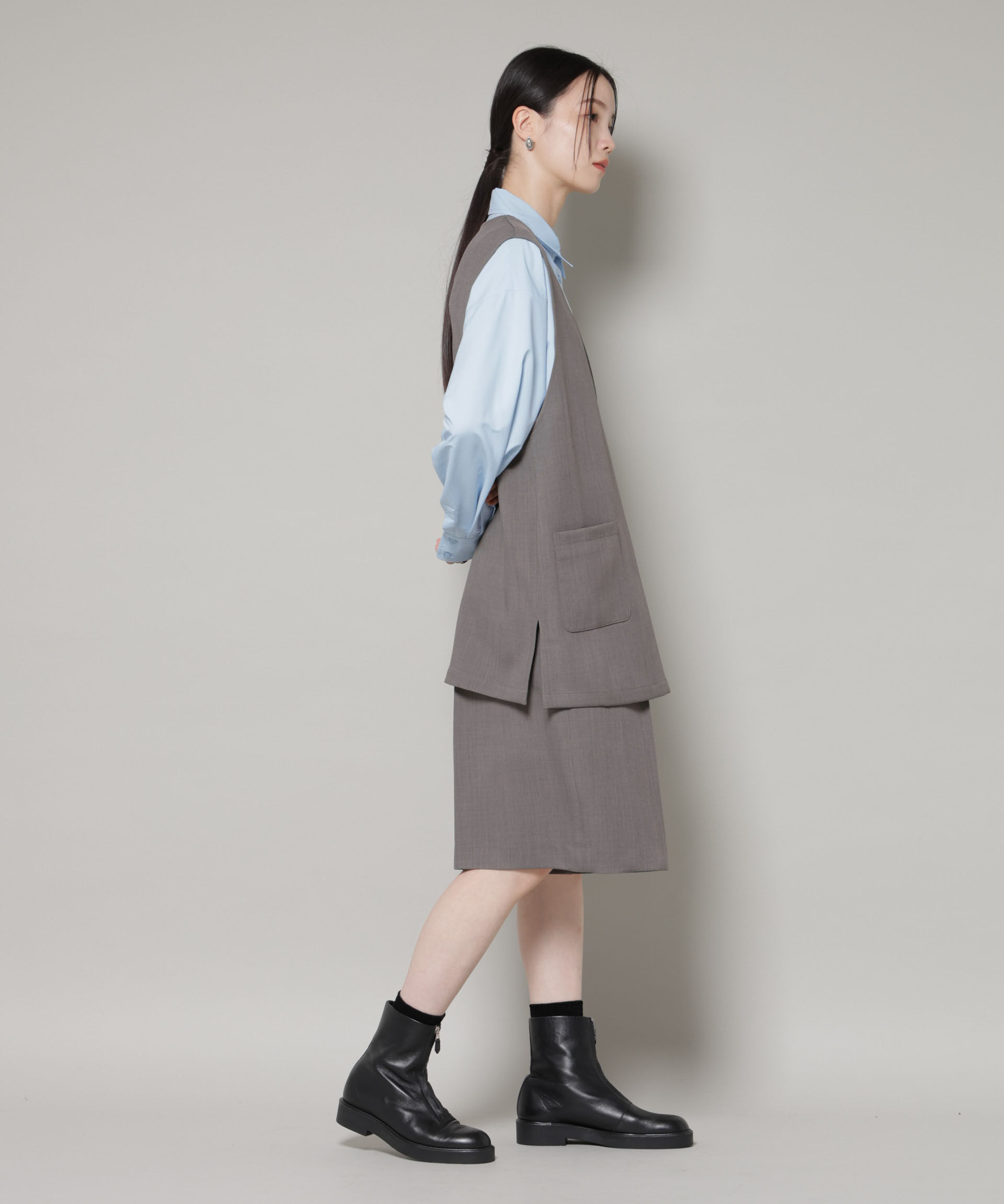 nano･universe「Vネックベスト&times;ハーフパンツ セットアップ」|ワンピース|