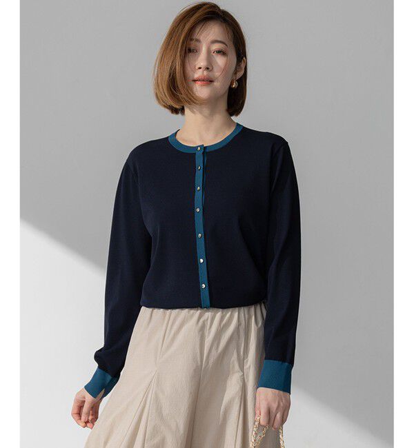 23区「【洗える】レーヨンポリエステルストレッチ カーディガン」|カーディガン|ﾈｲﾋﾞｰ&times;ﾀ