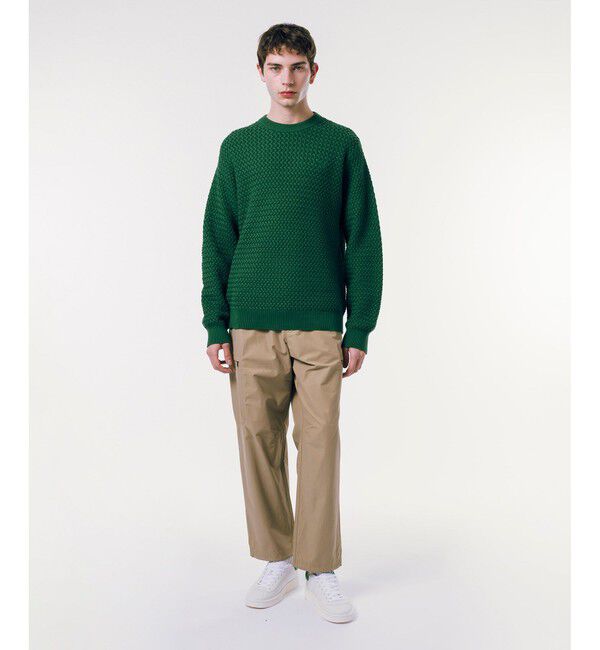 LACOSTE「ローゲージ バスケット編み ニットクルーネックセーター」|ニット・セーター|
