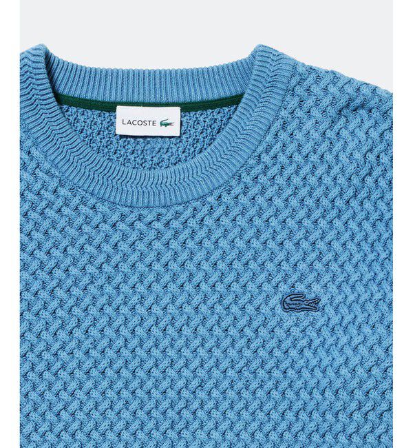 LACOSTE「ローゲージ バスケット編み ニットクルーネックセーター」|ニット・セーター|