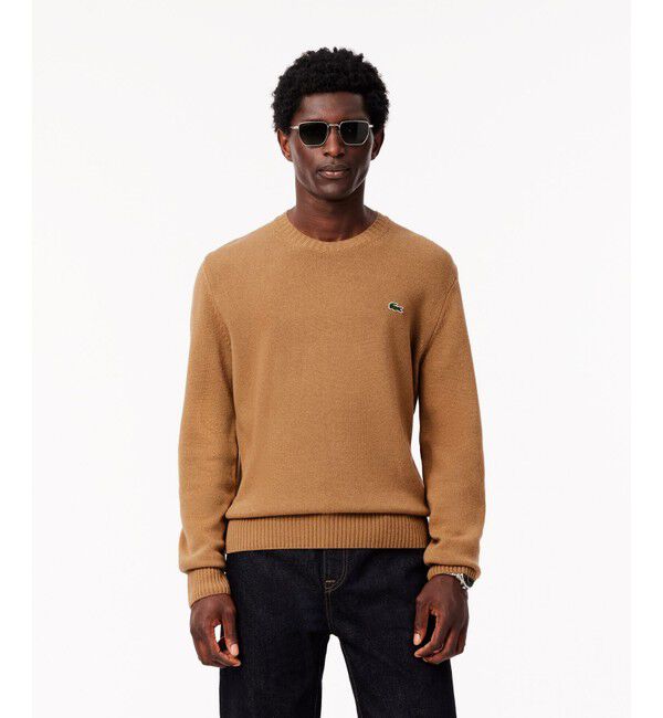 LACOSTE「エッセンシャルウールニットセーター」|ニット・セーター|ブラウン
