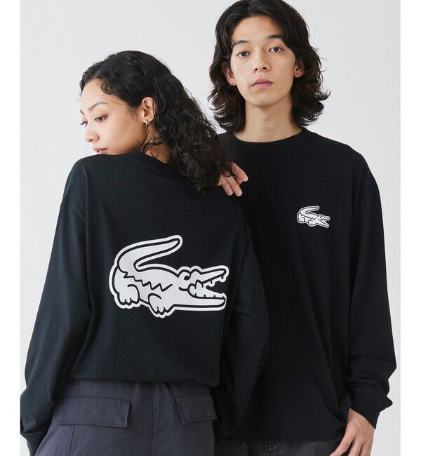 LACOSTE「【オンライン限定】LACOSTE オーバーサイズ バックプリント ロングスリーブTシャツ」|Tシャツ・カットソー|ブラック