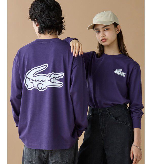 LACOSTE「【オンライン限定】LACOSTE オーバーサイズ バックプリント ロングスリーブTシャツ」|Tシャツ・カットソー|パープル