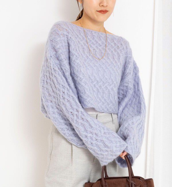 NOLLEY'S sophi「【WALANCE/ワランス】wool mohair cable cropped cardigan」|カーディガン|サックス