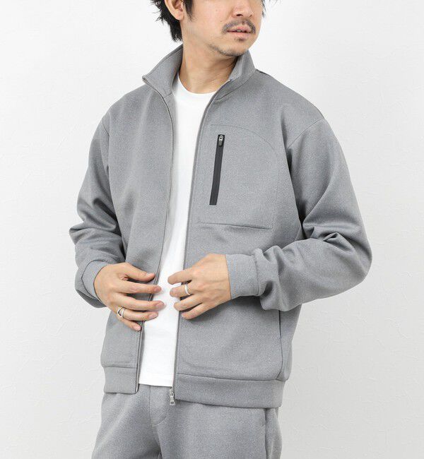 NOLLEY'S goodman「《セットアップ対応》ダブルニットZIPスタンドカラー 26SS」|ブルゾン・スタジャン|ミディアムグレー