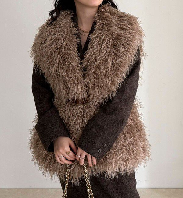 fredy emue「【LANCER CLOTHING CORPORATION】LONG FUR VEST」|ベスト・ジレ|ベージュ