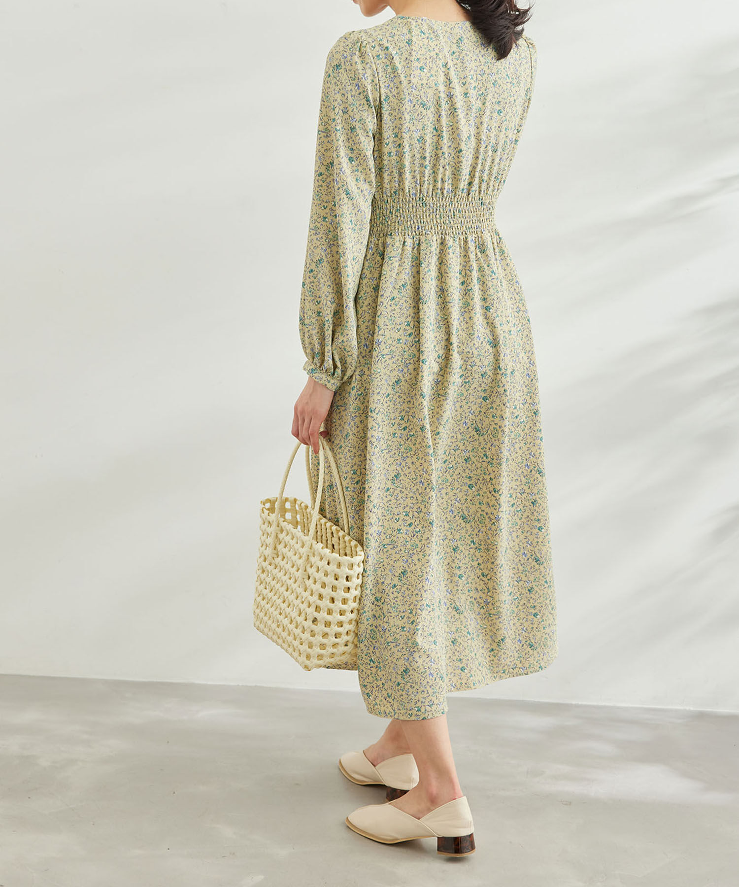 Rope&rsquo;Picnic「小花柄ハイウエストワンピース」|ワンピース|