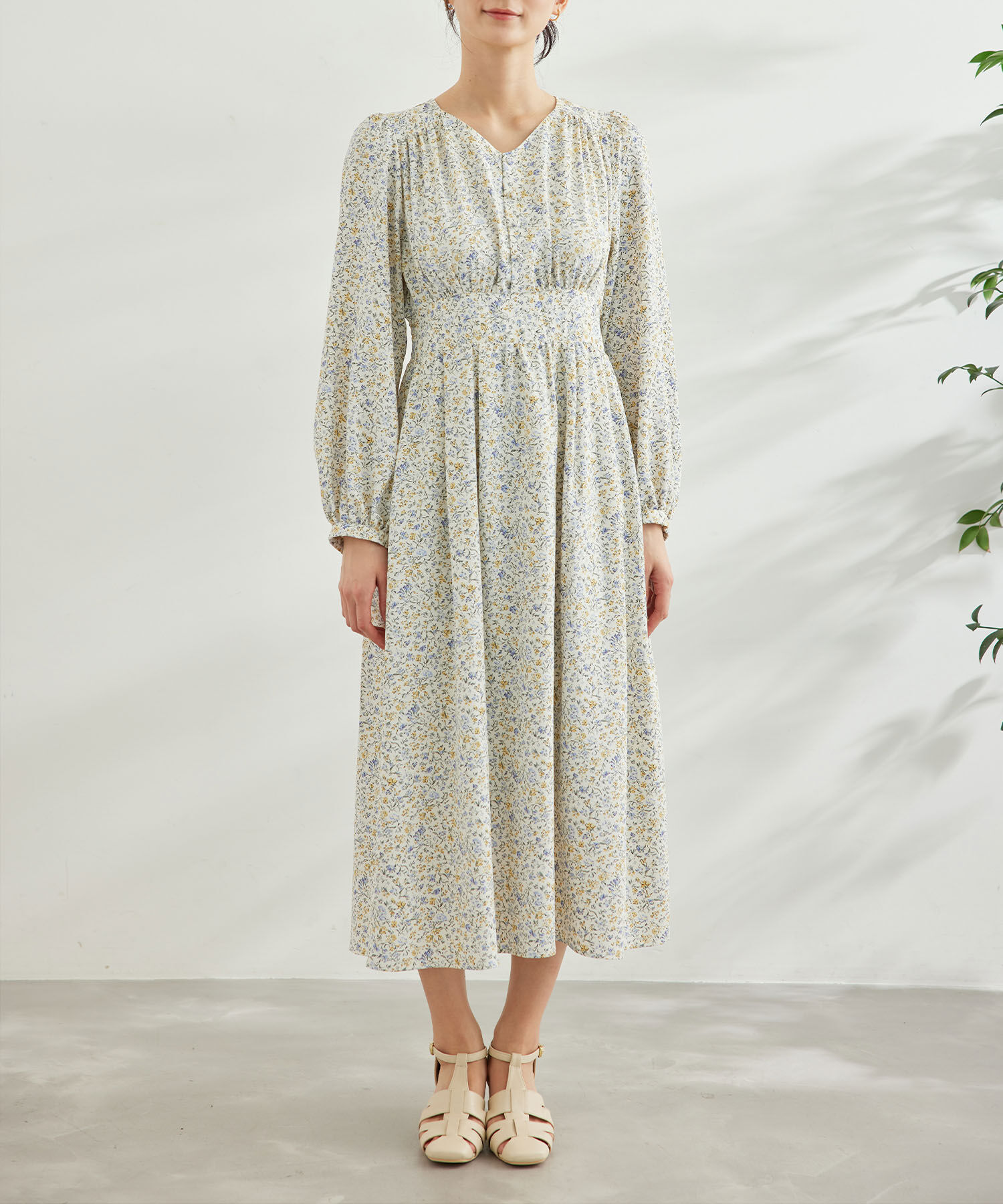 Rope&rsquo;Picnic「小花柄ハイウエストワンピース」|ワンピース|