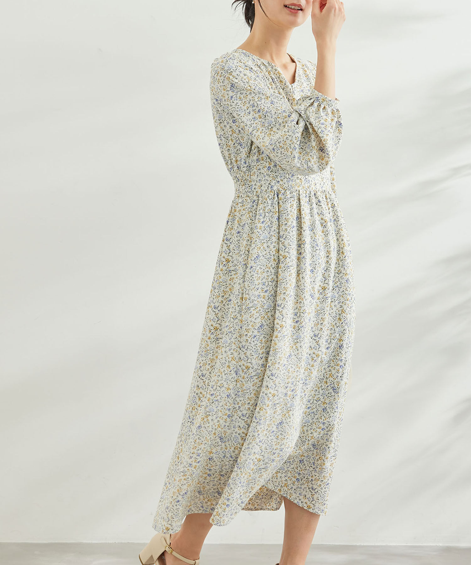 Rope&rsquo;Picnic「小花柄ハイウエストワンピース」|ワンピース|