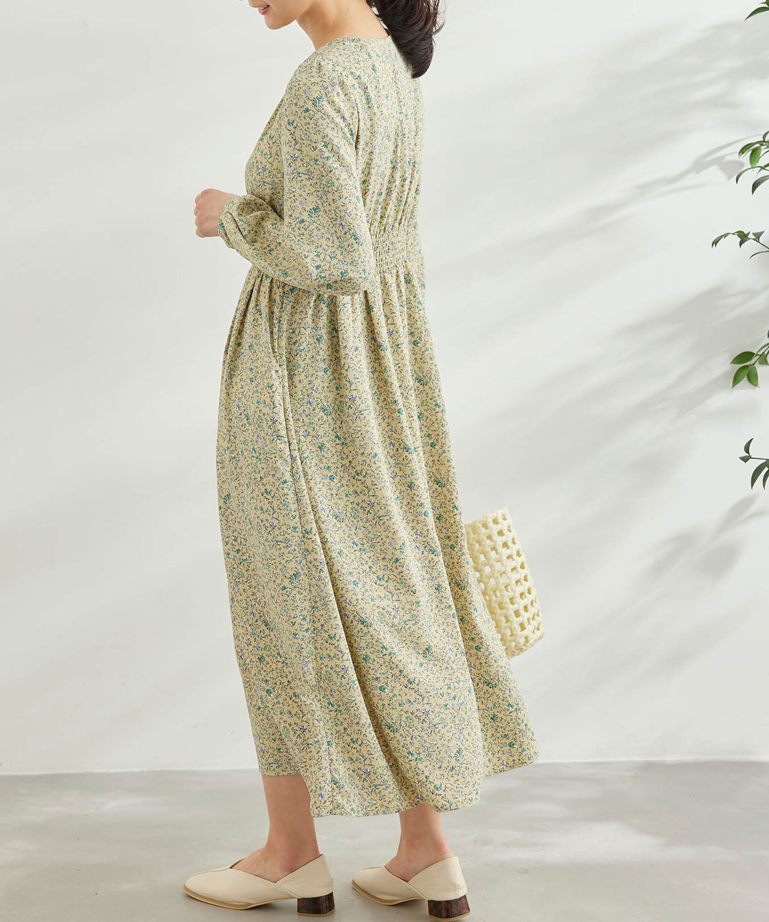 Rope&rsquo;Picnic「小花柄ハイウエストワンピース」|ワンピース|