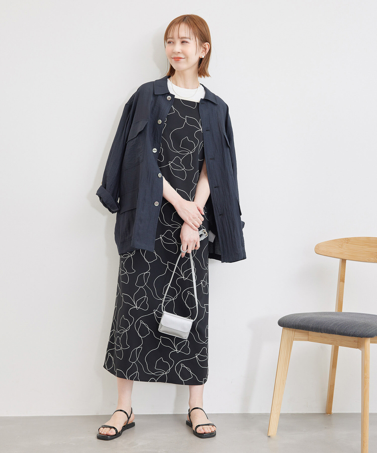 Rope&rsquo;Picnic「線画プリントキャミソールワンピース」|ワンピース|