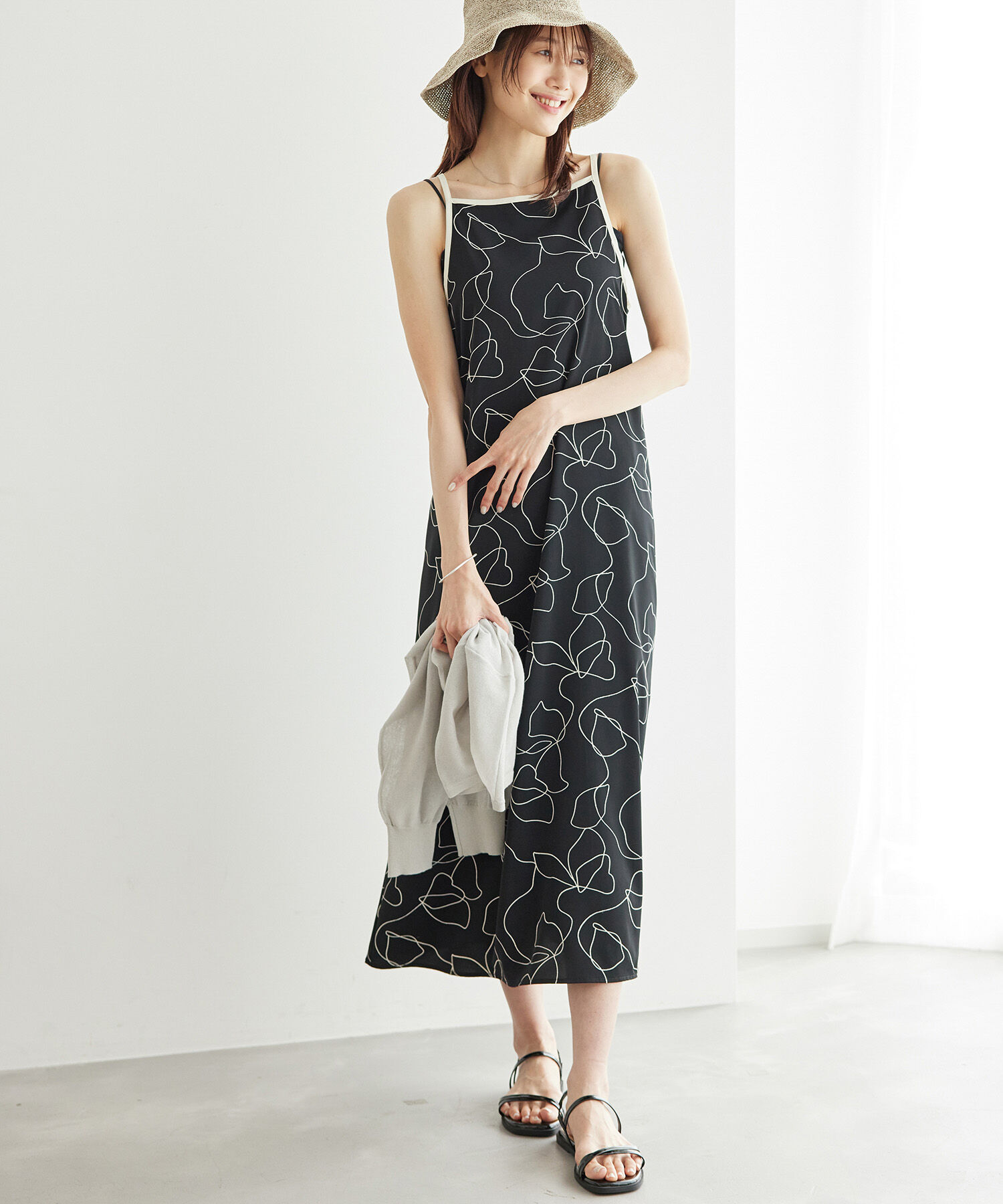 Rope&rsquo;Picnic「線画プリントキャミソールワンピース」|ワンピース|