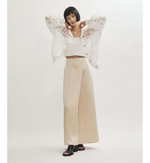 ADAM ET ROPE'「ラインアートレースブラウス」|シャツ・ブラウス|