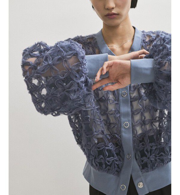 ADAM ET ROPE'「ラインアートレースブラウス」|シャツ・ブラウス|