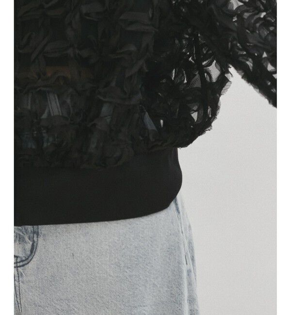 ADAM ET ROPE'「ラインアートレースブラウス」|シャツ・ブラウス|