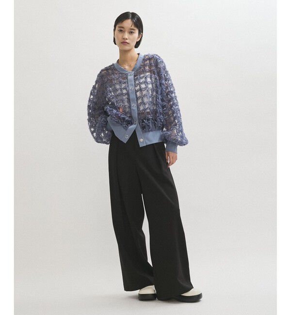 ADAM ET ROPE'「ラインアートレースブラウス」|シャツ・ブラウス|