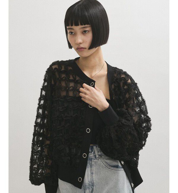 ADAM ET ROPE'「ラインアートレースブラウス」|シャツ・ブラウス|