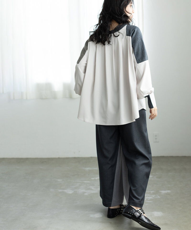  「切替レイヤードニットプルオーバー」|Tシャツ・カットソー|