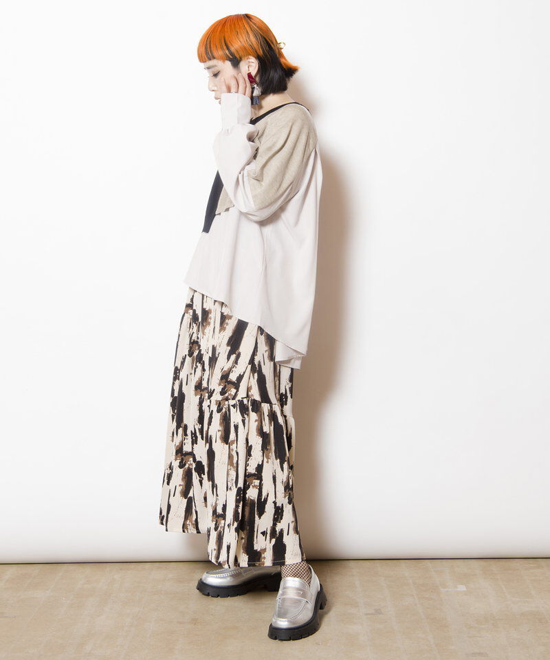  「切替レイヤードニットプルオーバー」|Tシャツ・カットソー|