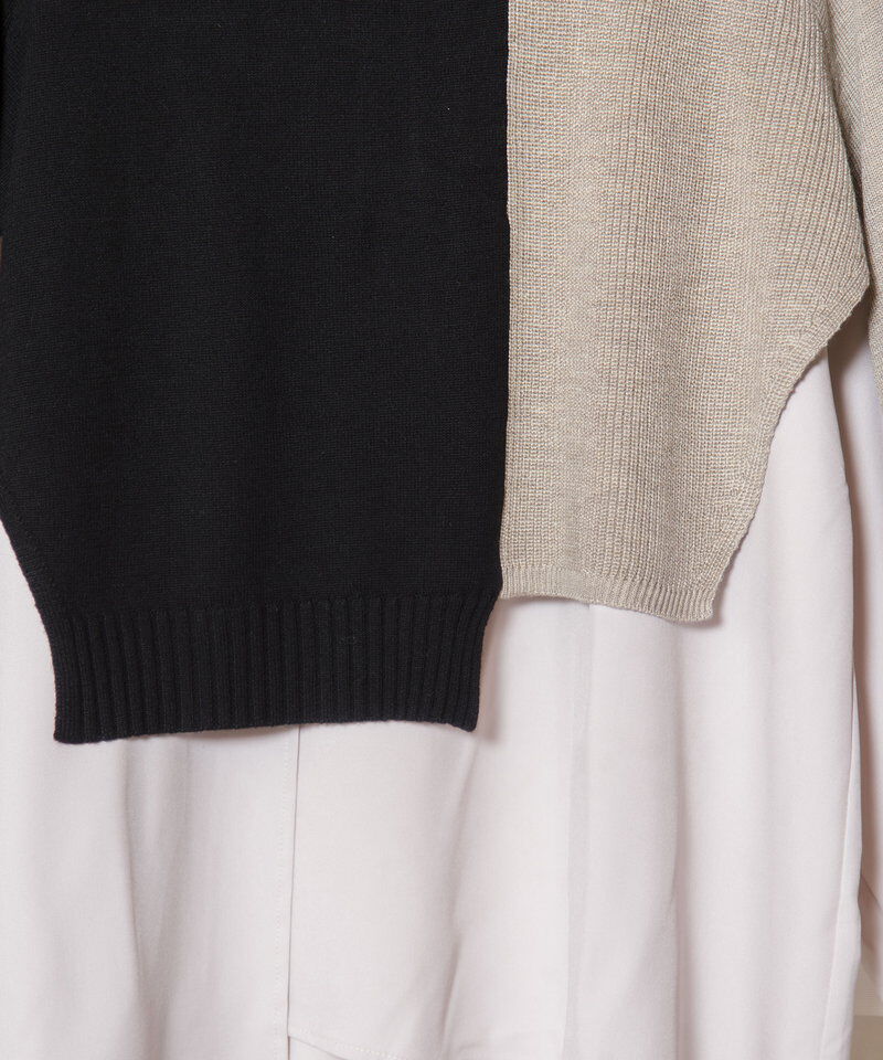  「切替レイヤードニットプルオーバー」|Tシャツ・カットソー|