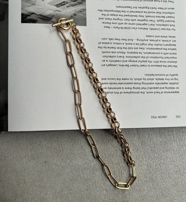  「ミックスチェーンラリエット」|ネックレス|