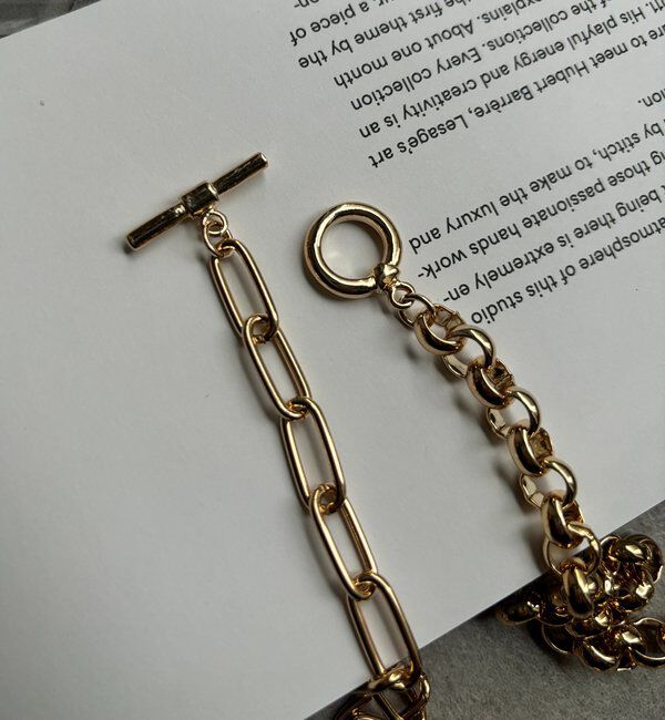  「ミックスチェーンラリエット」|ネックレス|