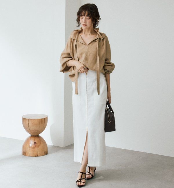  「予約【ウオッシャブル/多機能】フロントZIPタイトスカート」|スカート|