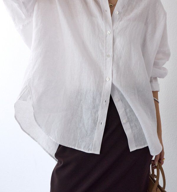  「予約【名品/サイズ展開あり】リネンワイドシャツ」|シャツ・ブラウス|