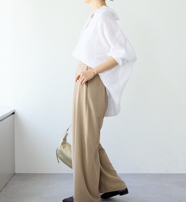  「予約【名品/サイズ展開あり】リネンワイドシャツ」|シャツ・ブラウス|