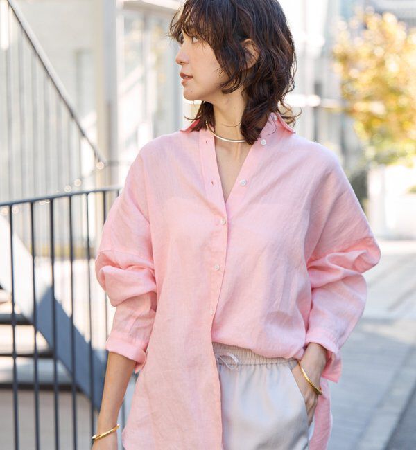  「予約【名品/サイズ展開あり】リネンワイドシャツ」|シャツ・ブラウス|