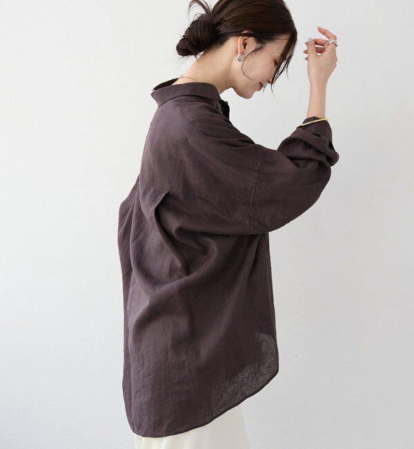  「予約【名品/サイズ展開あり】リネンワイドシャツ」|シャツ・ブラウス|