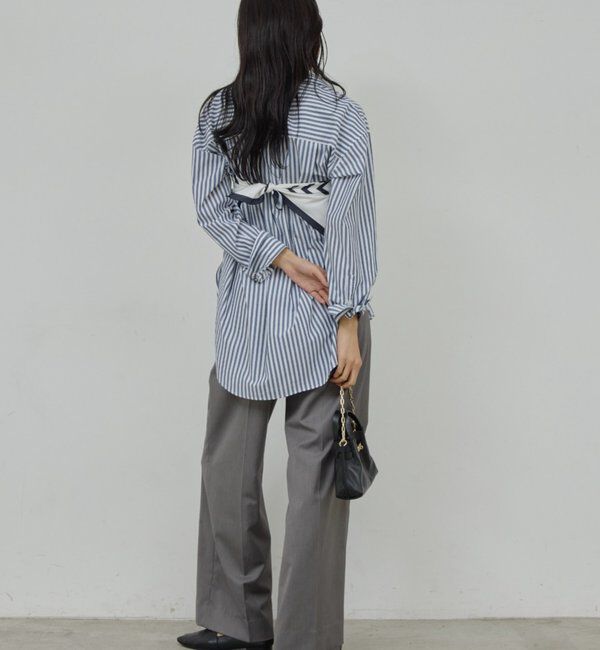  「【手洗い可】タックストレートパンツ」|チノ|