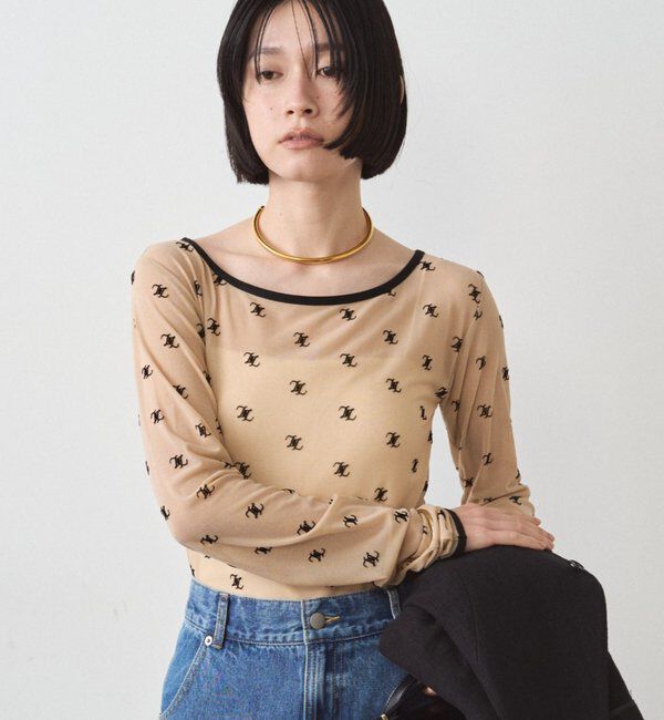  「モノグラムシアープルオーバー」|Tシャツ・カットソー|ベージュ