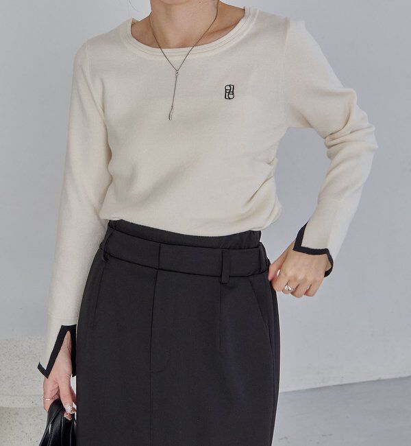  「1ポイントバイカラーニット」|ニット・セーター|