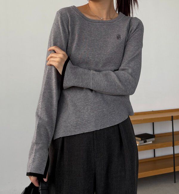  「1ポイントバイカラーニット」|ニット・セーター|