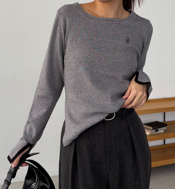  「1ポイントバイカラーニット」|ニット・セーター|