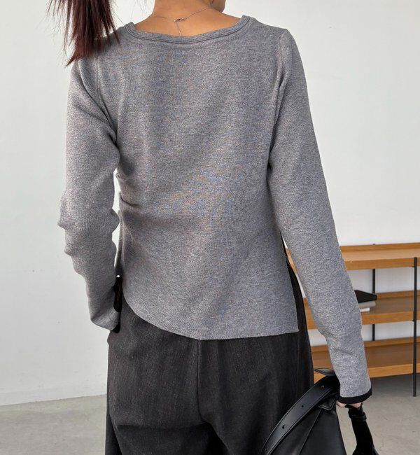  「1ポイントバイカラーニット」|ニット・セーター|