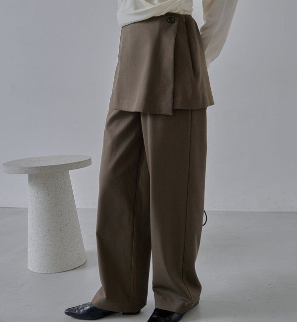  「【低身長サイズあり】ミニレイヤードパンツ」|チノ|