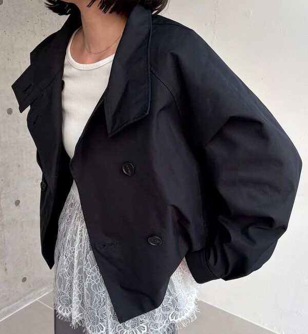  「【サイズ展開あり】ショートトレンチコート」|トレンチコート|