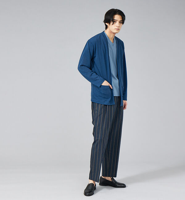 ABAHOUSE「【定番/シアー素材】ストレッチ カノコ ワンボタン カーディガン」|カーディガン|