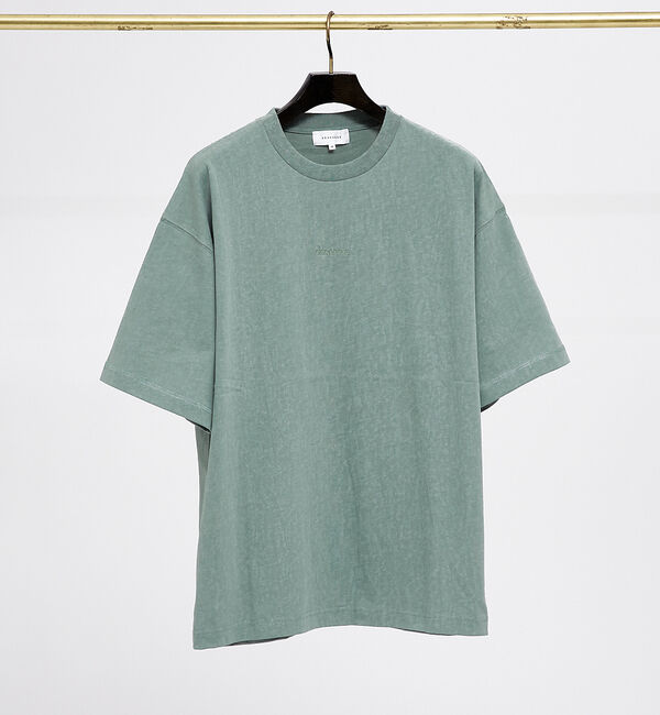 ABAHOUSE「【ヴィンテージ風】ピグメントプリント　刺繍Tシャツ」|Tシャツ・カットソー|グリーン