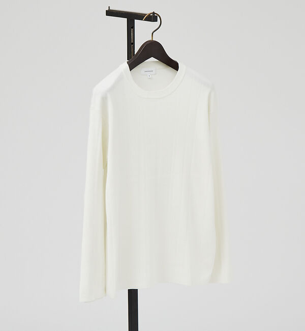 ABAHOUSE「ランダムストライプ 総針プルオーバーニット / クルーネック」|ニット・セーター|