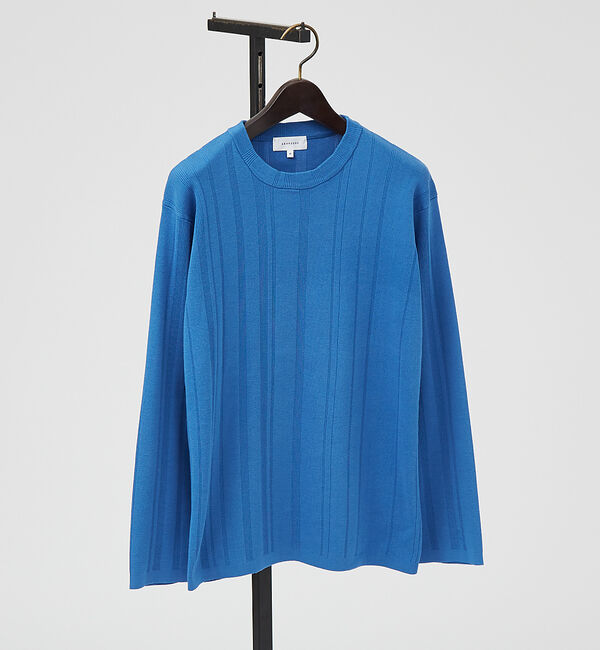 ABAHOUSE「ランダムストライプ 総針プルオーバーニット / クルーネック」|ニット・セーター|