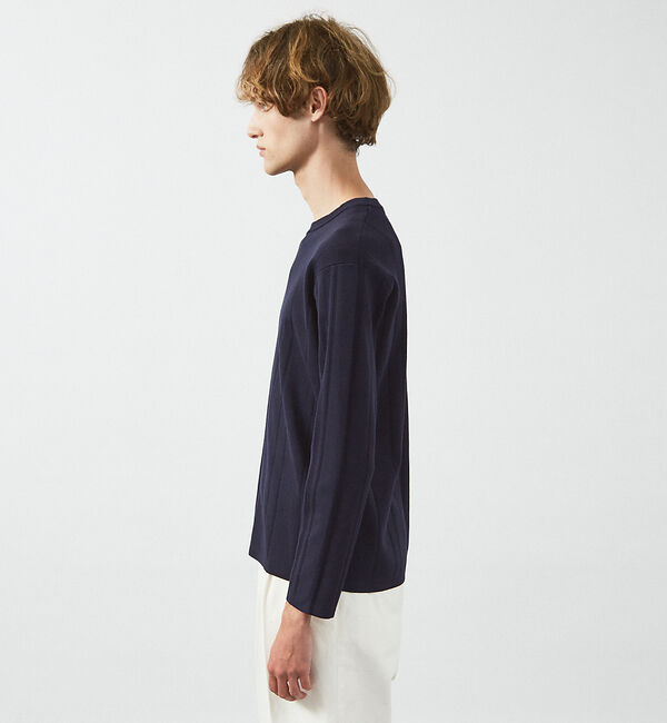 ABAHOUSE「ランダムストライプ 総針プルオーバーニット / クルーネック」|ニット・セーター|