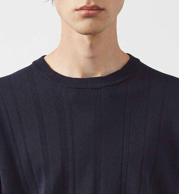 ABAHOUSE「ランダムストライプ 総針プルオーバーニット / クルーネック」|ニット・セーター|